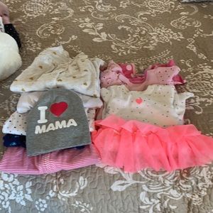 9 girls 3 month onesies with bonus hat